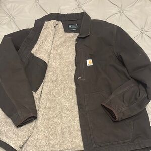 Carhartt Men's Dark Brown Fleece-Lined Jacket